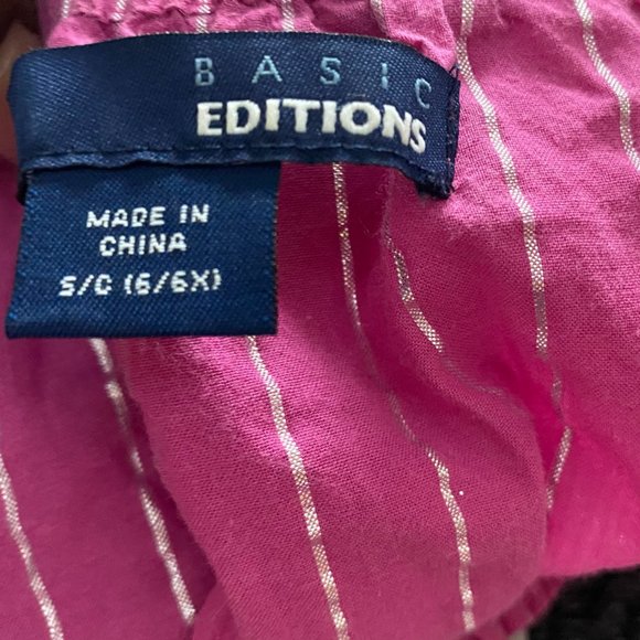 BRAND: Basic Edition Kid's Blouse - SIZE:  S (6/6x) (PRE-LOVED) - Picture 4 of 5
